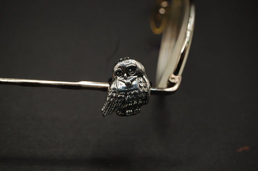 Silver Owl w/ Letter Charm