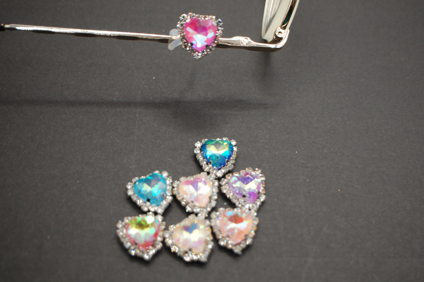 Large Jeweled Heart Eyedeco Charm