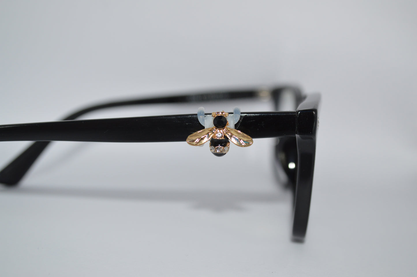Jeweled Black and White Bee Eyedeco Charm