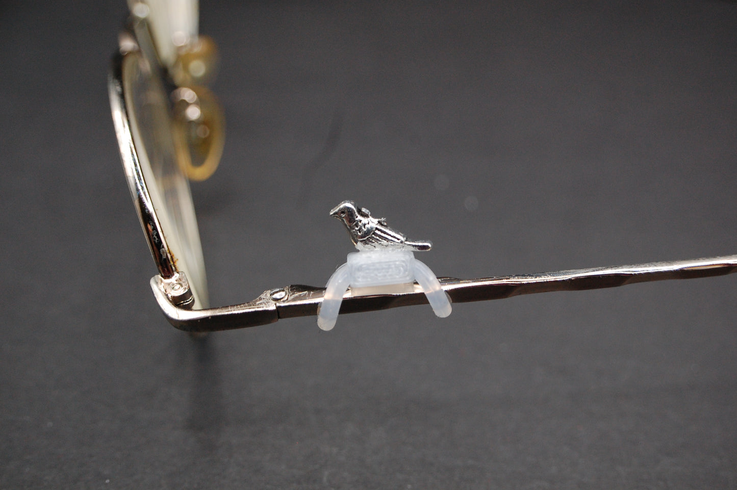 Silver Finch Bird Eyedeco Charm