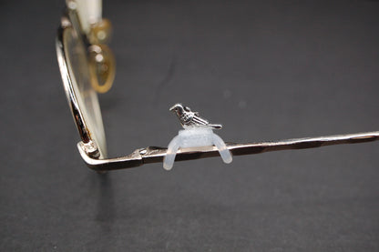 Silver Finch Bird Eyedeco Charm
