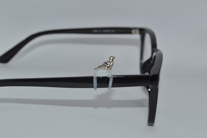 Silver Finch Bird Eyedeco Charm